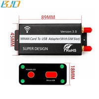 Adaptateur de module sans fil USB 2.0 Type-A vers M.2 B-Key, 1 emplacement pour carte SIM, 2 antennes + étui de protection pour modem 3G 4G LTE WWAN GSM