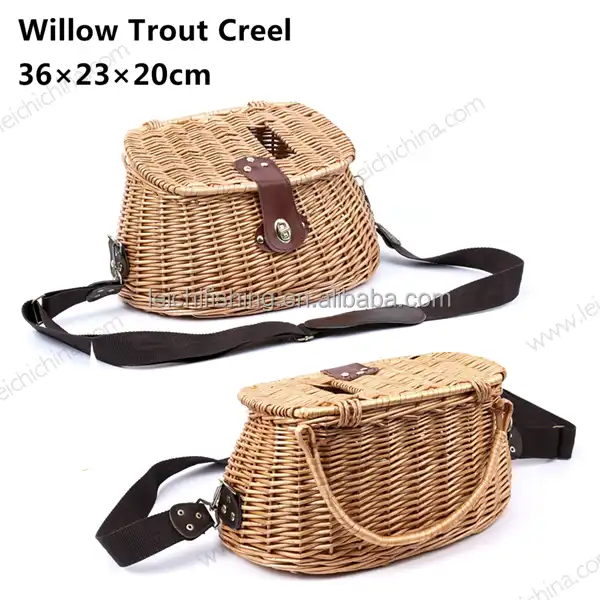 classic fly fishing willow trout creel