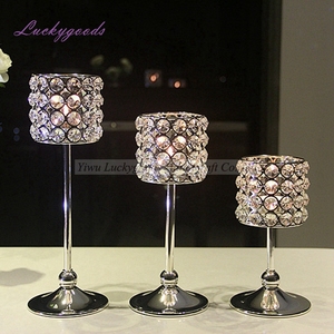 LDJ942 Rotart Cao Pha Lê Acrylic Beaded Candle Holder Bán Buôn - Product Image 2