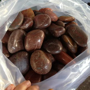 Testa emisferica serbatoio naturale piatto caduto <span class=keywords><strong>fiume</strong></span> lucido pietra nera ciottolo per l'abbellimento - Product Image 6