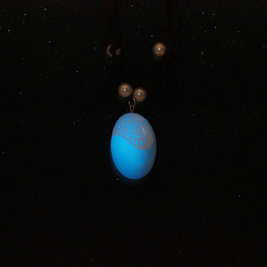Kerstcadeau Moana Blauw Gekleurde Natuur Steen Handgemaakte Glow In The Dark Sieraden Ketting - Product Image 4