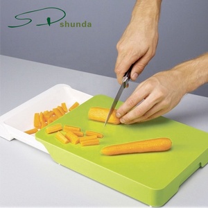 Personalización de fábrica 2 en 1 cocina tipo cajón multifuncional bloque de cortar verduras frutas tabla de cortar de plástico - Product Image 2