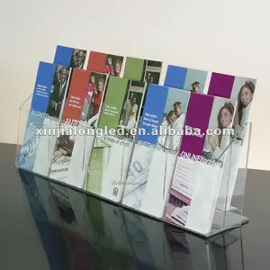 5 Tiers Multifunction Clear Acrylic Brochure Holder Transparent Acrylic Plastic Flyer Holder Stand