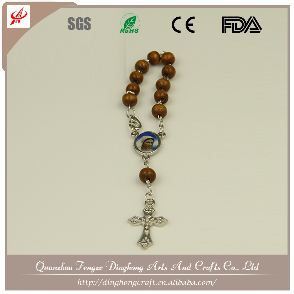 Différentes Perles Matériel et Saint Catholique Rosaire Bon Perles En Bois Chapelet Collier