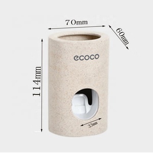 Distributeur automatique de <span class=keywords><strong>dentifrice</strong></span> <span class=keywords><strong>Ecoco</strong></span> à poussoir automatique sans contact pour enfants, en paille de blé, à fixer au mur de la salle de bain, 2024 - Product Image 6