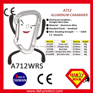 Mosquetón de Aluminio para Escalada en Roca A712WRS, Ligero y Robusto, para Uso en Exteriores - Product Image 2