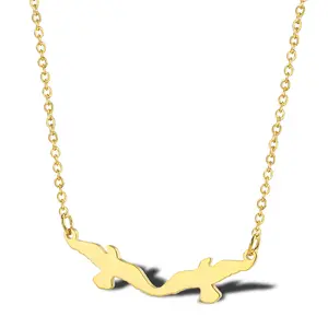 New Products 2022 gold color Two Love Birds stainless steel Necklace