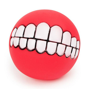 Giocattoli divertenti economici per animali domestici denti sferici formazione suono giocattolo in gomma per cani in vinile - Product Image 3