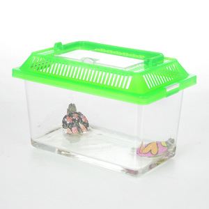 Set di serbatoi per pesci d'acquario di avviamento in plastica maniglia per il trasporto della gabbia per rettili - Product Image 5