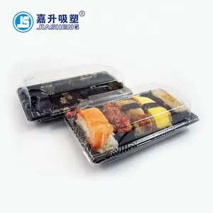 中国サプライヤーの使い捨て正方形プラスチック寿司トレイブリスター加工