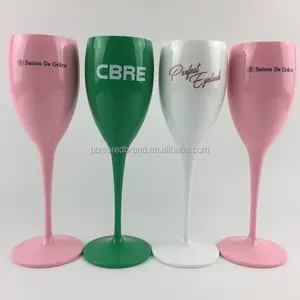 Toasting Flutes 5.5OZ Popular Colored Safe Unbreakable Wedding Parties Toasting Plastic Flutes For Champagne