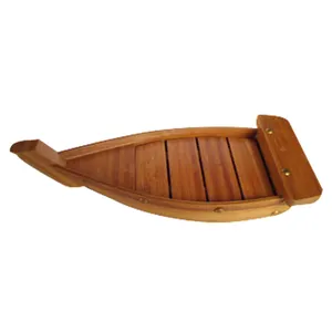 Factory hot-selling Japanese style natural bamboo sushi boat healthy wooden sushi boat