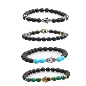 La meilleure vente personnalisé 8mm coloré 7 <span class=keywords><strong>chakra</strong></span> pierre naturelle perle bracelet hommes bracelet - Product Image 2