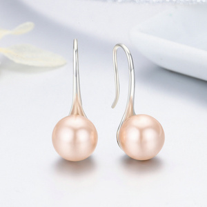 Orecchini <span class=keywords><strong>di</strong></span> perle in argento Sterling 925 classici da donna gioielli rotondi imitazione 925 <span class=keywords><strong>perla</strong></span> orecchini pendenti in argento Sterling - Product Image 3