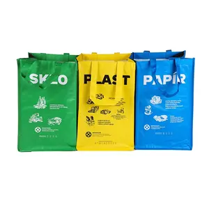한국 친환경 쇼핑 사용자 정의 적층 PP 짠 토트 재사용 PP 짠 쓰레기 봉투