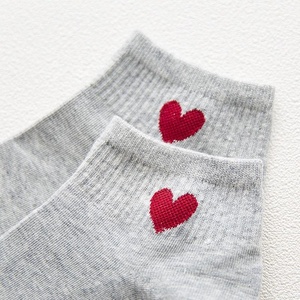 Red Heart Cute Cotton <strong>Socks</strong> for <strong>Women</strong> Simple Basic Fresh Design <strong>Warm</strong> Comfortable for Daily Use Ankle Hot Sale for Spring Summer - Product Image 4