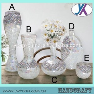 Cristal de Bohemia anticuario barato mosaico de vidrio florero venta al por mayor - Product Image 4