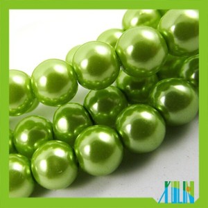 Perlas de imitación redondas de cristal dorado, cuentas sueltas de 8mm - Product Image 5