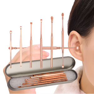 Perfectly Rose Gold Color <strong>Ear</strong> <strong>Pick</strong> Tools Stainless Steel <strong>Ear</strong>-<strong>pick</strong> Clean Wax Remover with Metal Box - Product Image 2