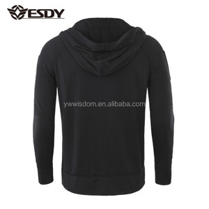 Men's Outdoor Breathable <strong>Thin</strong> Black Tactical Hunting Sweater <strong>Hoodie</strong> for Hiking Camping - Product Image 3