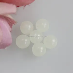 Chunky 6MM Acrylic White Glow in Dark Beads No Hole Fishing Luminous Balls for Halloween Necklace Jewelry Craft DIY