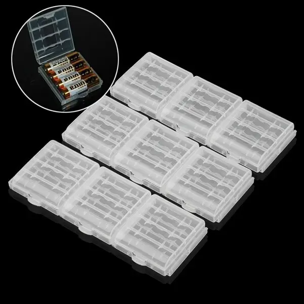 Plastic AA AAA 14500 10440 Battery Storage Hard Case Boxes waterproof Holder aa battery case