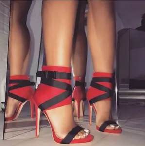 CSS17 Sandalias de tacón alto para mujer Tendencias de moda Temporada de verano Suede Upper Sexy High Heels - Product Image 1