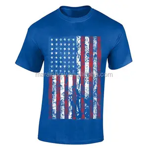 Vintage Drapeau Américain homme T-Shirt Mode Design T-Shirt En Détresse Patriotique En Lambeaux USA Drapeau Té