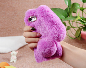 Coque <span class=keywords><strong>Rabbit</strong></span> Fur <span class=keywords><strong>Bunny</strong></span> Lông Mềm Vỏ Điện Thoại Dễ Thương Cho <span class=keywords><strong>iPhone</strong></span> 5/6/6 Plus/7/7 Plus - Product Image 6