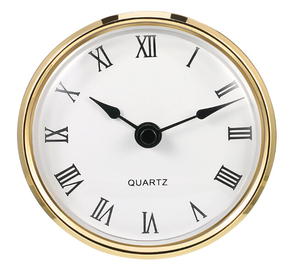 Quartz <strong>Clock</strong> Insertion <strong>Movement</strong> 80mm <strong>Clock</strong> Inset <strong>Movement</strong> 3-1/8&quot; Gold Roman <strong>Clock</strong> <strong>Insert</strong> - Product Image 1