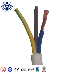 Cable real Flexible de 300/500 V, 3 núcleos, 2,0, 3,5, 5,5, 8 mm2, funda de PVC negra, 100m, 500 V, 3183Y, Cable de alimentación de la H05VV-F