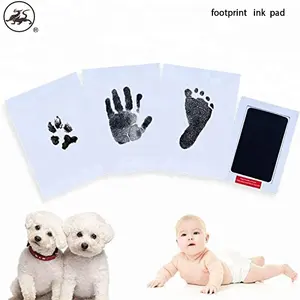 Baby Handafdruk En Voetafdruk Kit, 2 Stuks Pet Poot Inkt Pads Met Papier Fotolijst Voor Pasgeboren Meisjes En Jongens, niet Giftig En