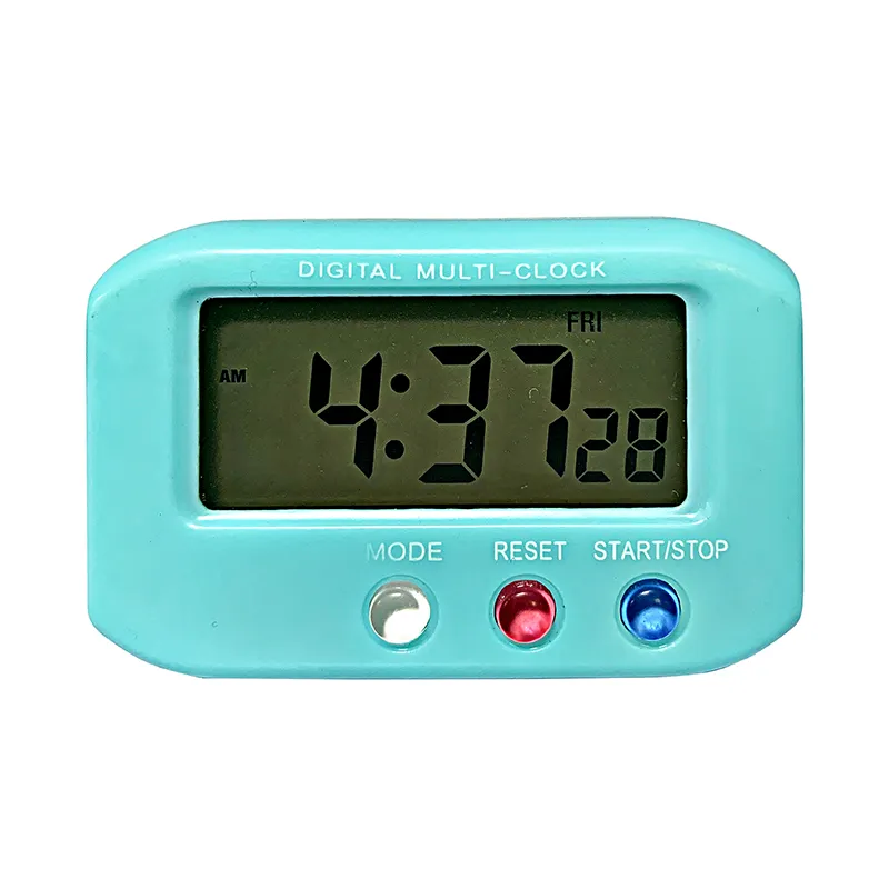 Mini mirror alarm clock electric digital wall clock sky blue LED timer electronic alarm clock