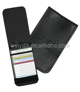 Golf Scorecard Holder,leather golf score card holder,scorecard holder with pen loop