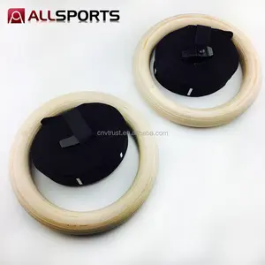 Vendita calda attrezzature sportive Fitness regolabile in legno ginnastica anelli da palestra personalizzati