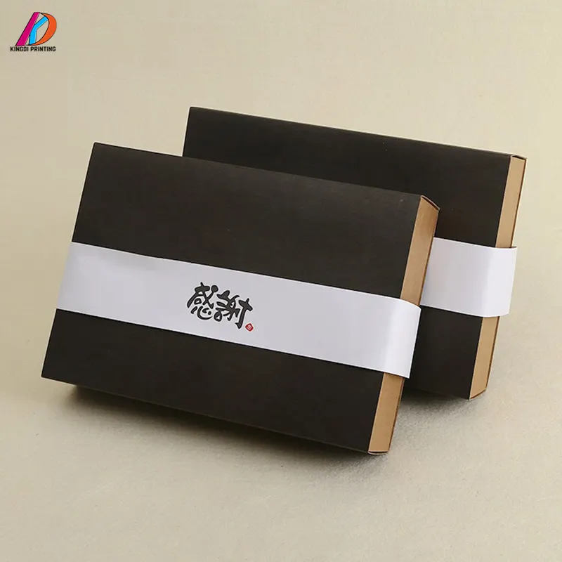Recycled Rectangle Black Paper Packaging Cake Pastry Boxes with PVC Neto
