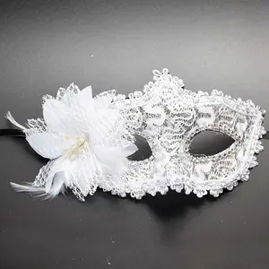 Máscara veneciana de flores de encaje de cara completa para mujer para  disfraz Mardi Gras