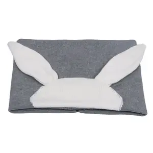 工厂OEM 3d全棉针织兔子耳朵婴儿毯