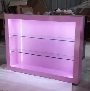 2019 Laste Classic French Style 5 Years Warranty LED Pink Display Rack Display Shelf Towel Cabinet Show Case