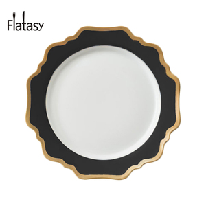 Commercio all'ingrosso nordic 10.5 cena di ceramica non smaltata da dessert torta di pizza di formaggio torta piatto piatto piatto - Product Image 6