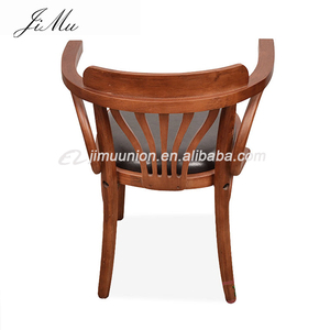 Tabouret de bar en bois sculpté à 4 jambes avec accoudoir, mobilier de boîte de nuit antique, noir, vente en gros - Product Image 6