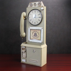 Retro Modello di Telefono <span class=keywords><strong>Arredamento</strong></span> Vintage Retro Orologio Da Tavolo Orologio Da Tavolo <span class=keywords><strong>Antico</strong></span> <span class=keywords><strong>Classico</strong></span> Battuto Bar Caffè A Casa Artigianato Decorazione - Product Image 3
