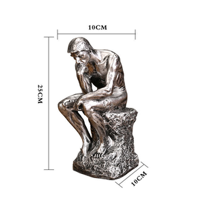 Nuovo pensatore uomo statue per la decorazione domestica Moderno astratto Creativo di sculture in resina e arredamento in oro - Product Image 3