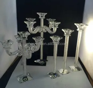 Candelabro de cristal con diamantes de imitación, 5 amrs, MH-Z0069