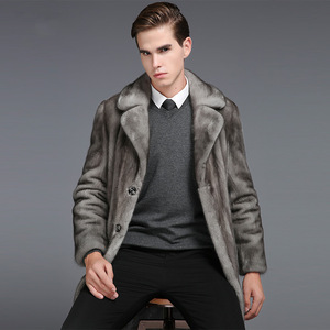 Cappotto Lungo in <span class=keywords><strong>Pelliccia</strong></span> di Volpe Argentata Ecologica da <span class=keywords><strong>Uomo</strong></span> 2018, Trench Taglie Forti Made in China, <span class=keywords><strong>Pelliccia</strong></span> Sintetica - Product Image 4