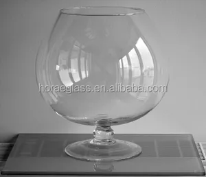 Klare runde Bubble Bowl Glasvase mit Stiel, Hot Sale Vases Glas mit Stiel