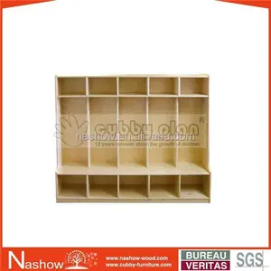 Anak-anak Kayu mini Loker Cubby Rencana LOCK-003 Nursery furniture