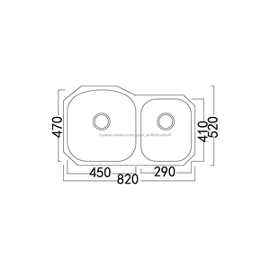 8252T Fregaderos estándar americanos de <span class=keywords><strong>la</strong></span> cocina del restaurante del acero inoxidable del cuenco doble - Product Image 2