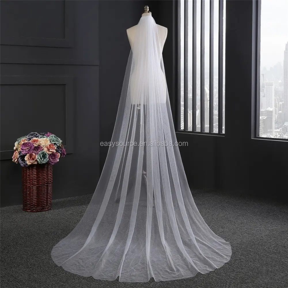 New White/Ivory 1T Veils Wedding long Veil Bride Cathedral Veils With Comb