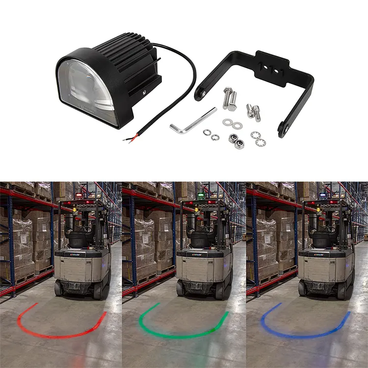 Lampu Sorot LED Truk Bentuk U, Lampu Sorot Keselamatan Forklift Busur Biru